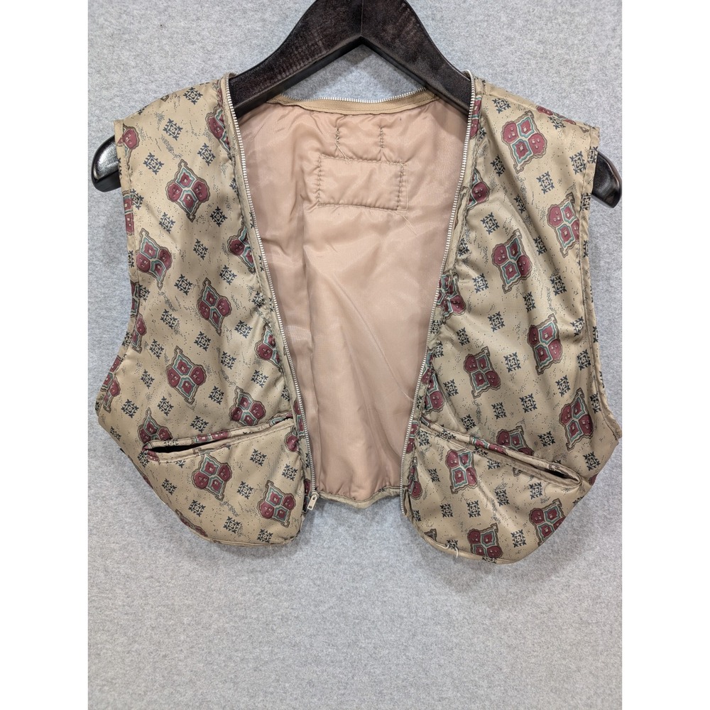 Berman's Padded Vest Small Thinsulate Thermal Full Zip‎ Patterned Sleeveless